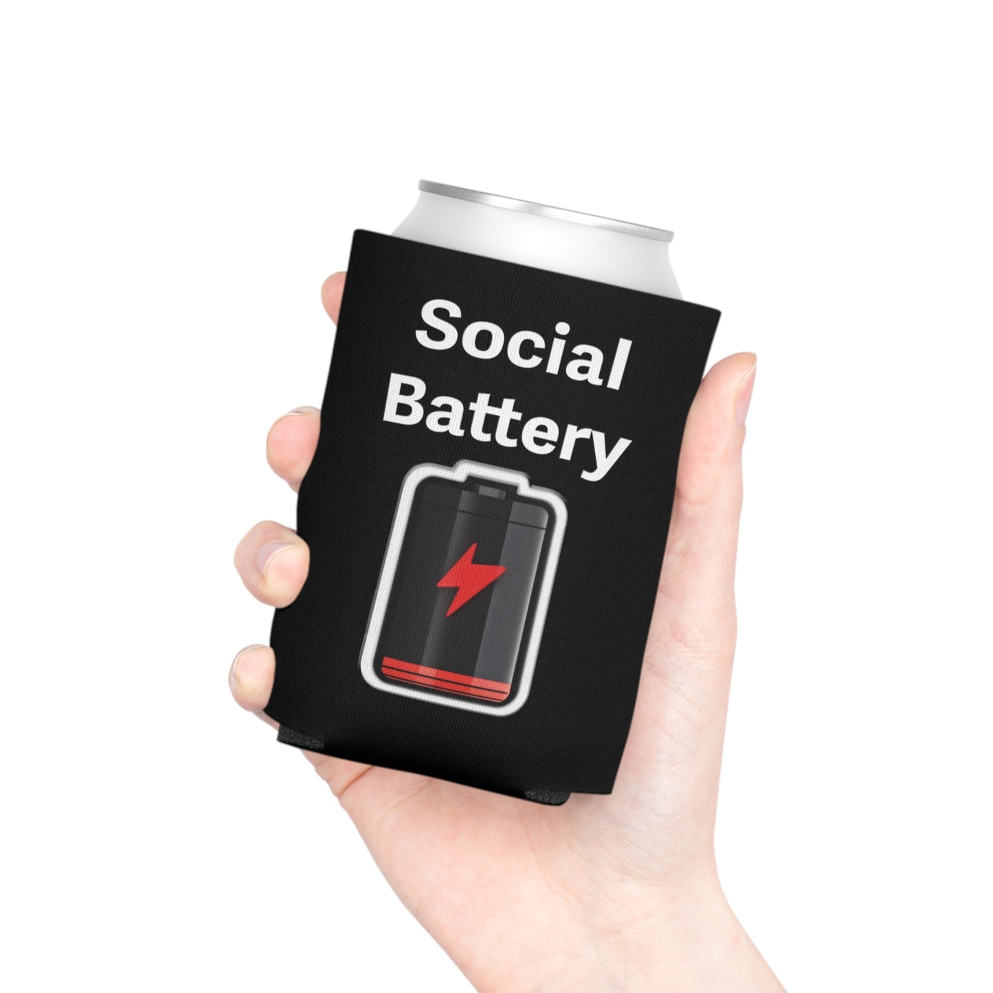 Social Battery Low Can Cooler