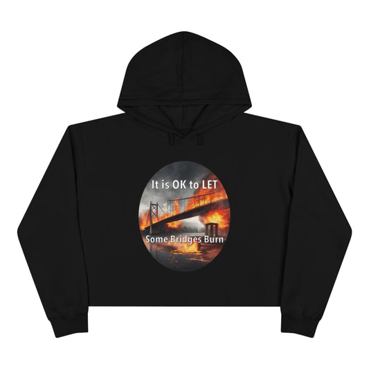 It is OK to let some Bridges Burn Crop Hoodie