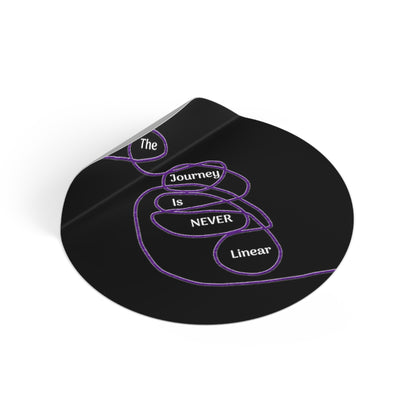 The Journey is Never Linear Round Vinyl Stickers