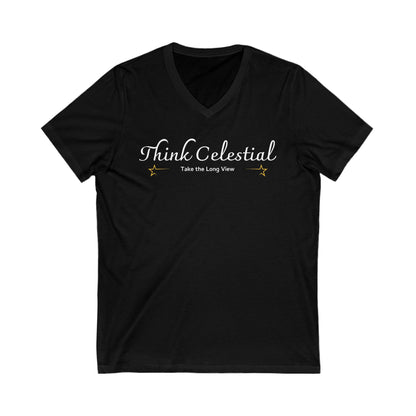 Think Celestial Jersey Short Sleeve V-Neck Tee