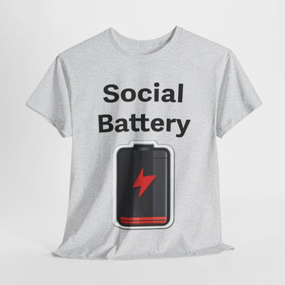 Social Battery Low Unisex Heavy Cotton Tee