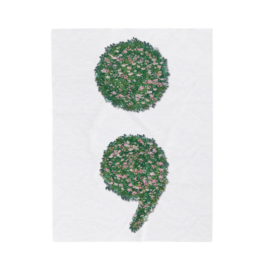 Flowers Semi-Colon Velveteen Plush Blanket