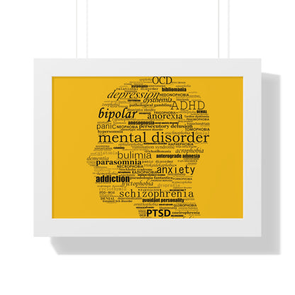 Mental Disorder Silhouette Framed Horizontal Poster