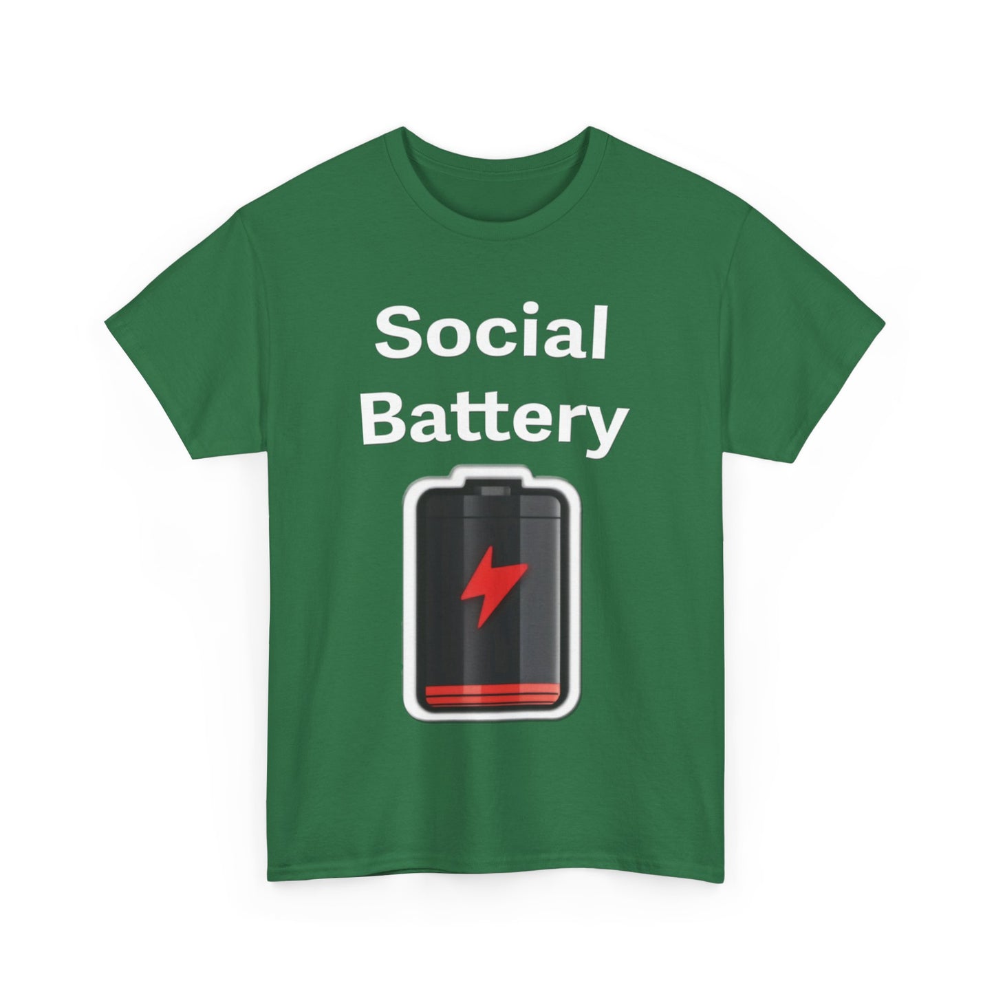 Social Battery Low Unisex Heavy Cotton Tee