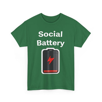 Social Battery Low Unisex Heavy Cotton Tee