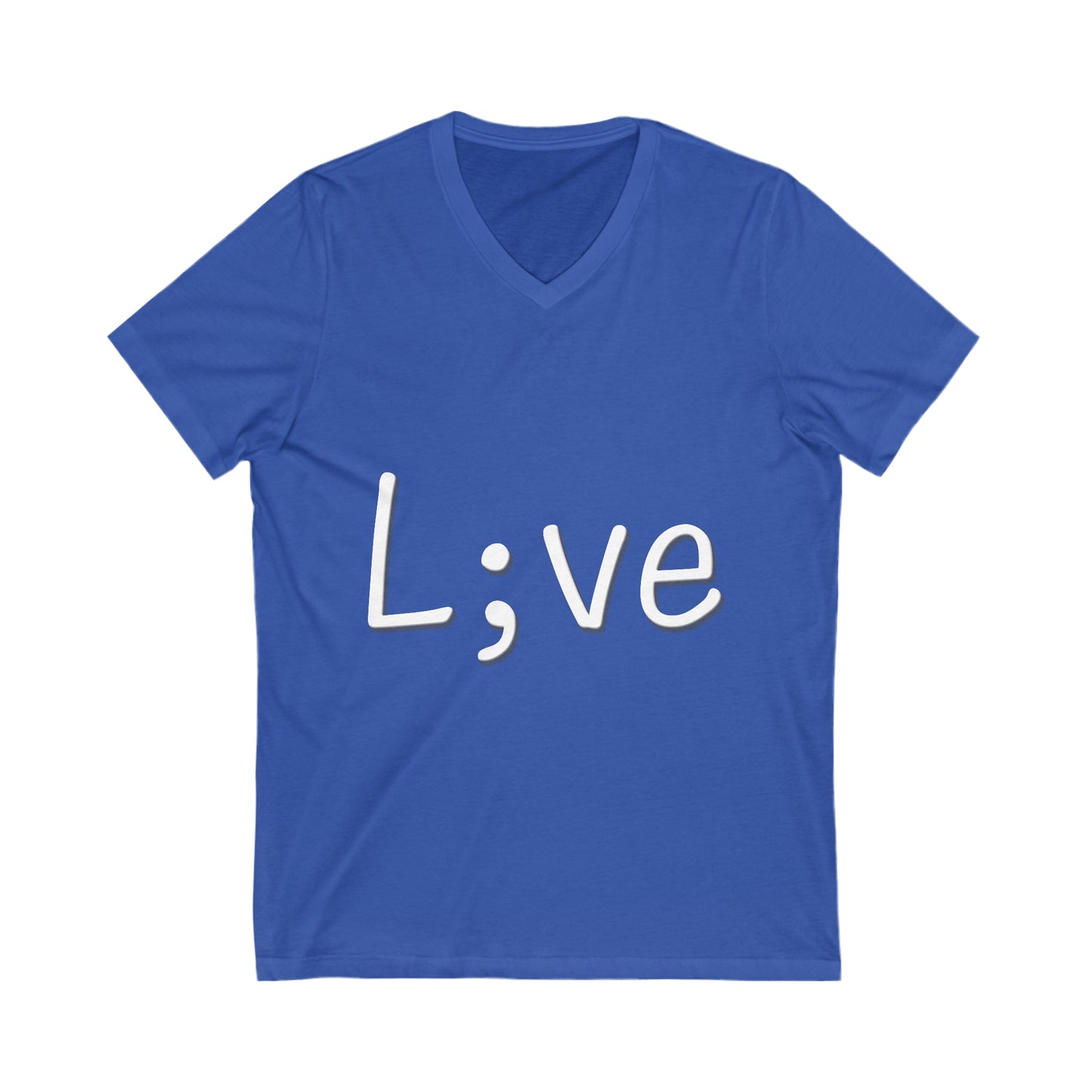 Semi-Colon L;ve Jersey Short Sleeve V-Neck Tee