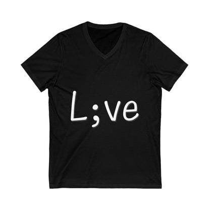 Semi-Colon L;ve Jersey Short Sleeve V-Neck Tee