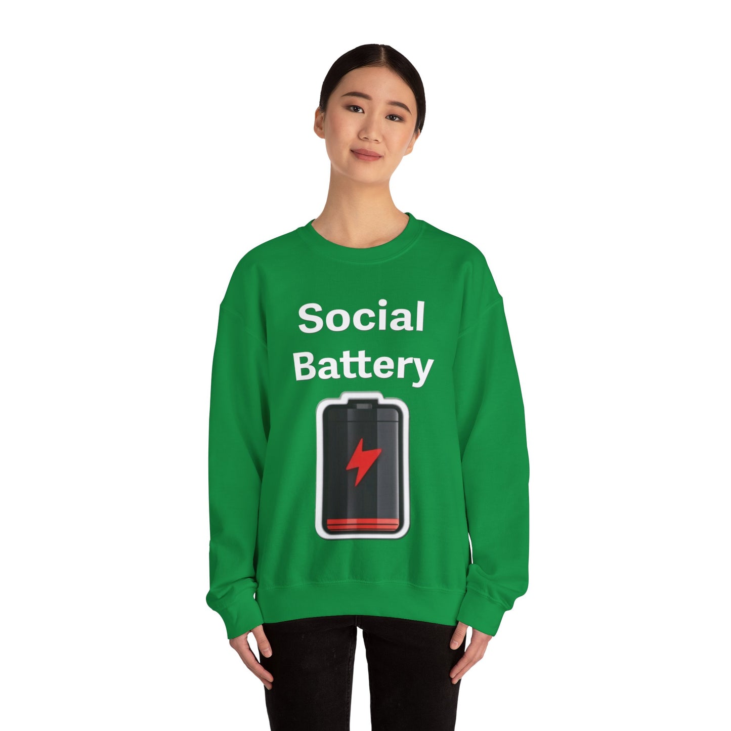 Social Battery Low Unisex Heavy Blend™ Crewneck Sweatshirt