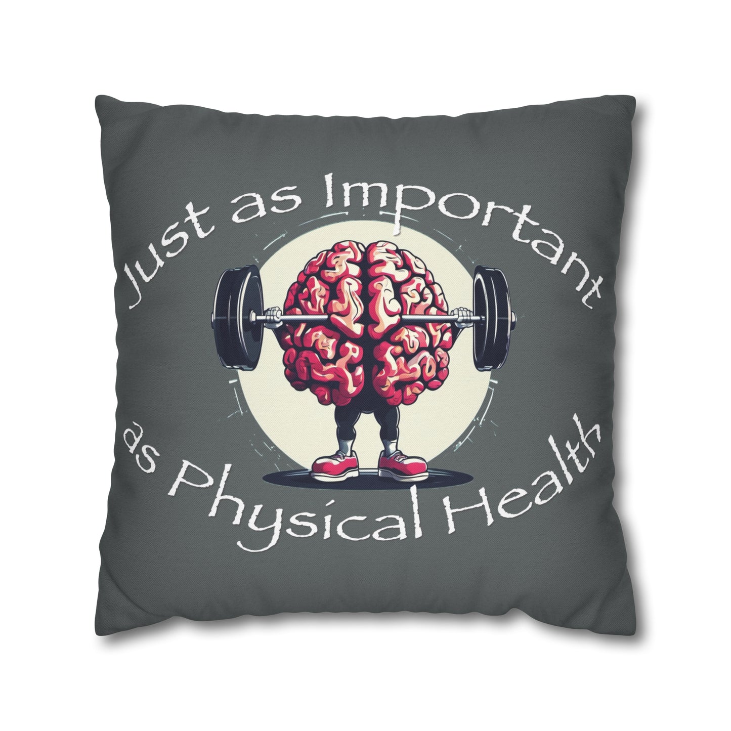 Mental Health Muscle Spun Polyester Square Pillowcase