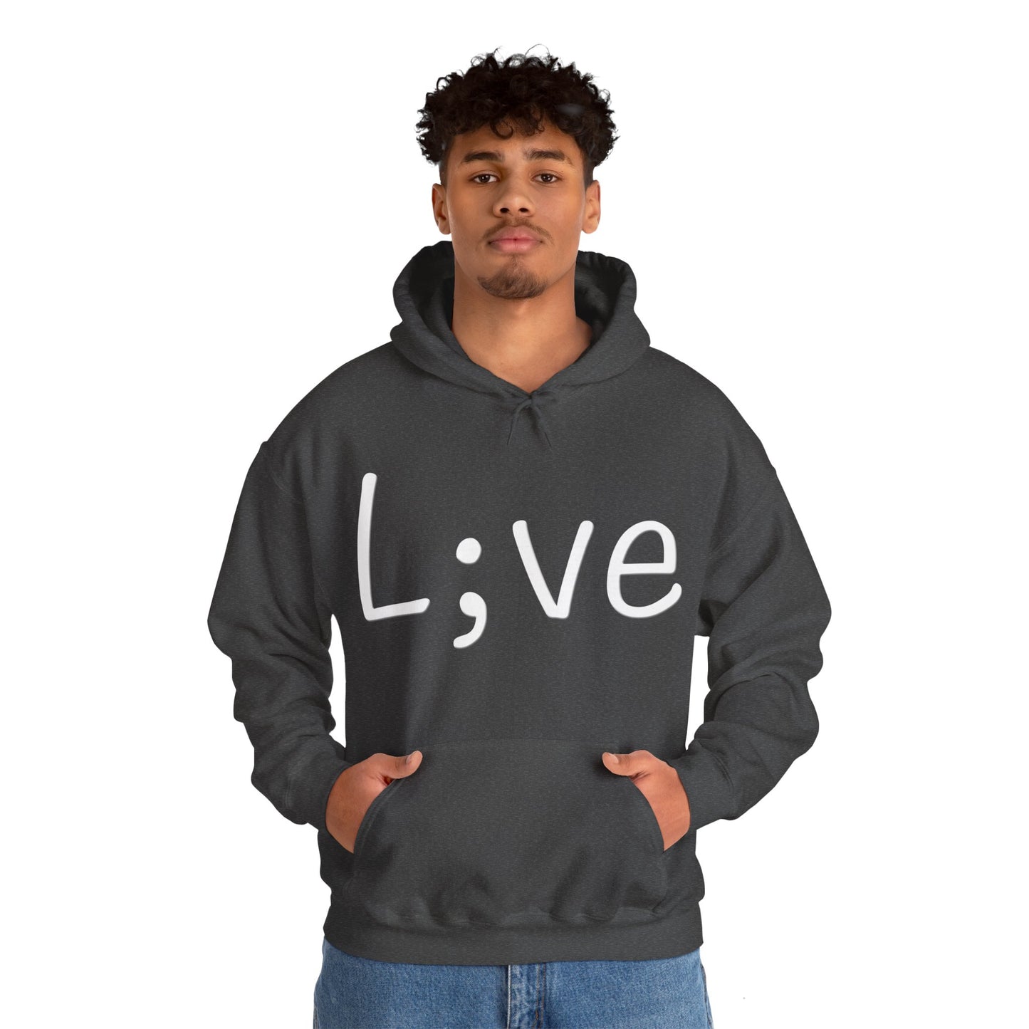 Semi-Colon L;ve Heavy Blend™ Hooded Sweatshirt