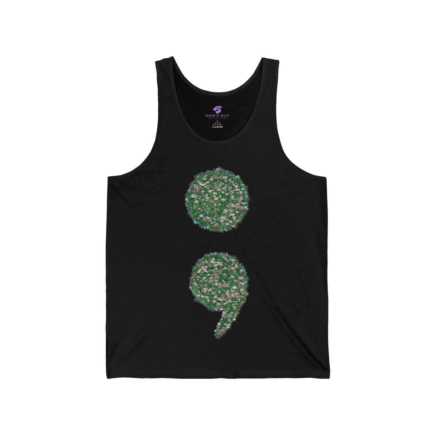 Flowers Semi-Colon Unisex Jersey Tank