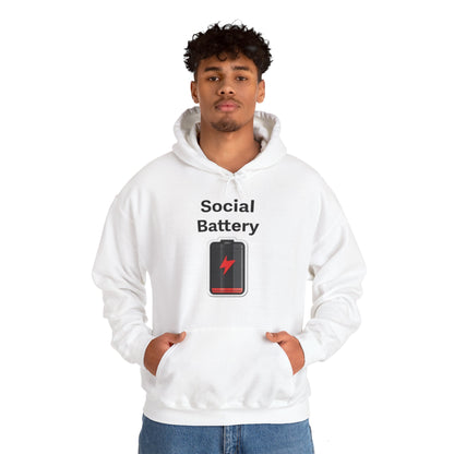 Social Battery Low Heavy Blend™ Hooded Sweatshirt