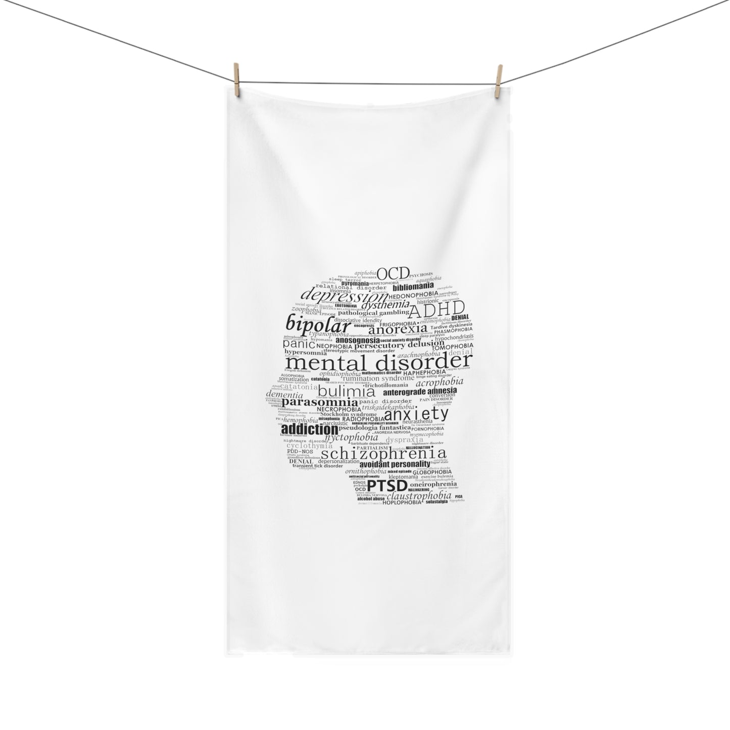 Mental Disorder Silhouette Mink-Cotton Towel