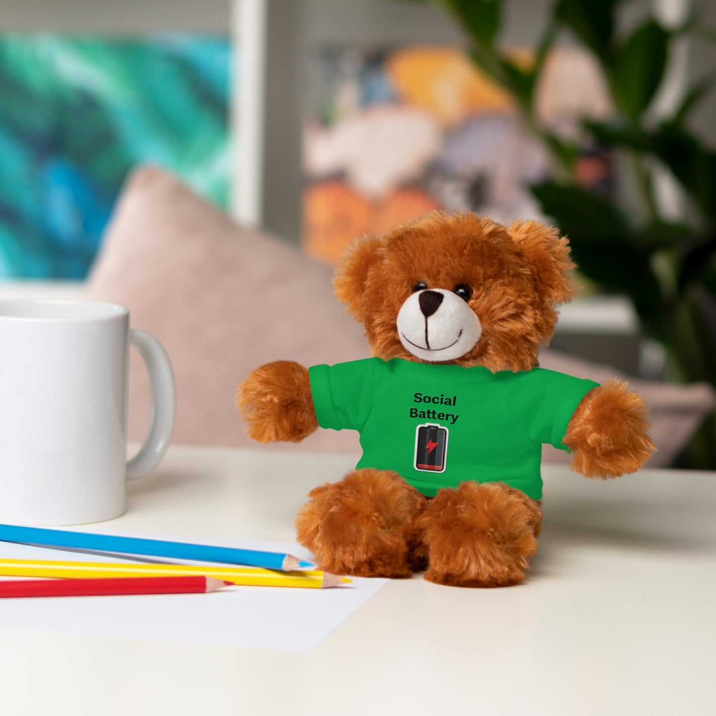 Social Battery Low Stuffed Animals with Tee