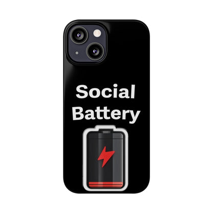 Social Battery Low Slim Phone Cases