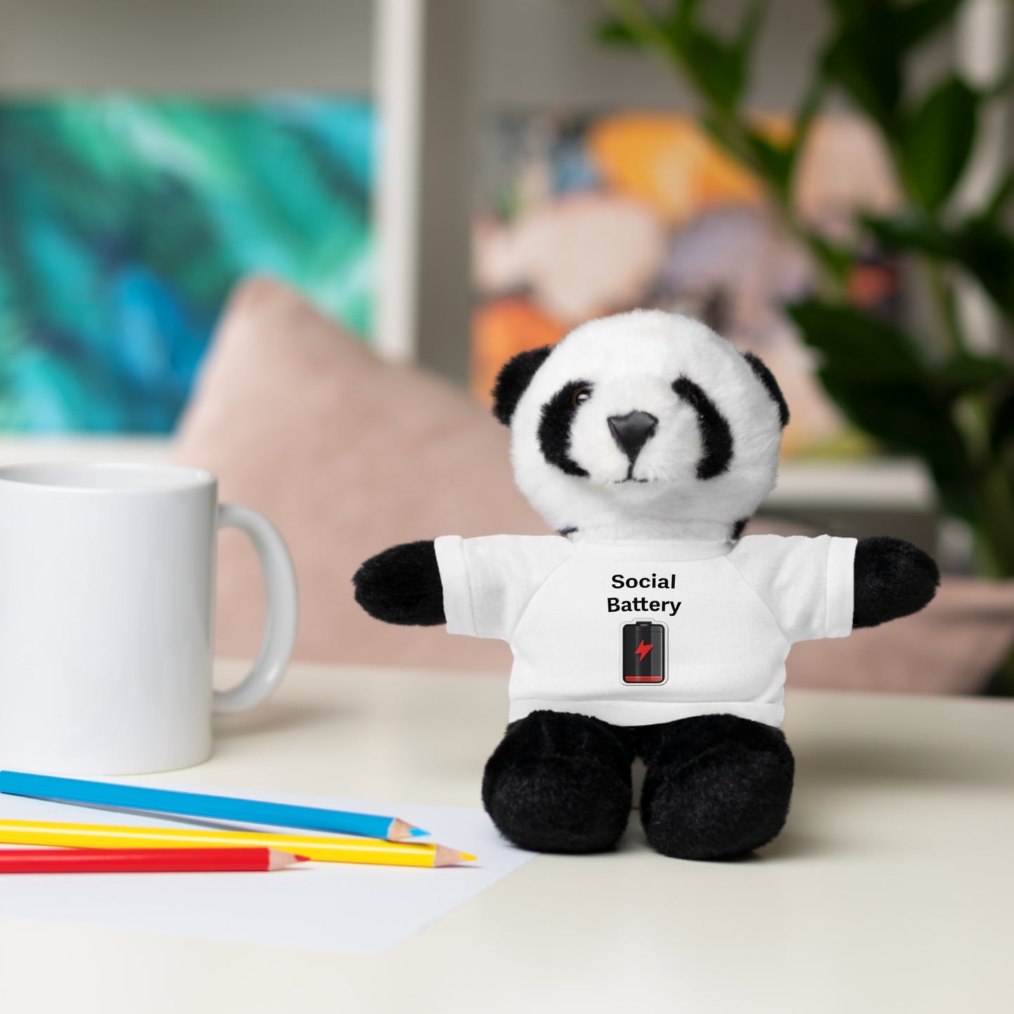 Social Battery Low Stuffed Animals with Tee