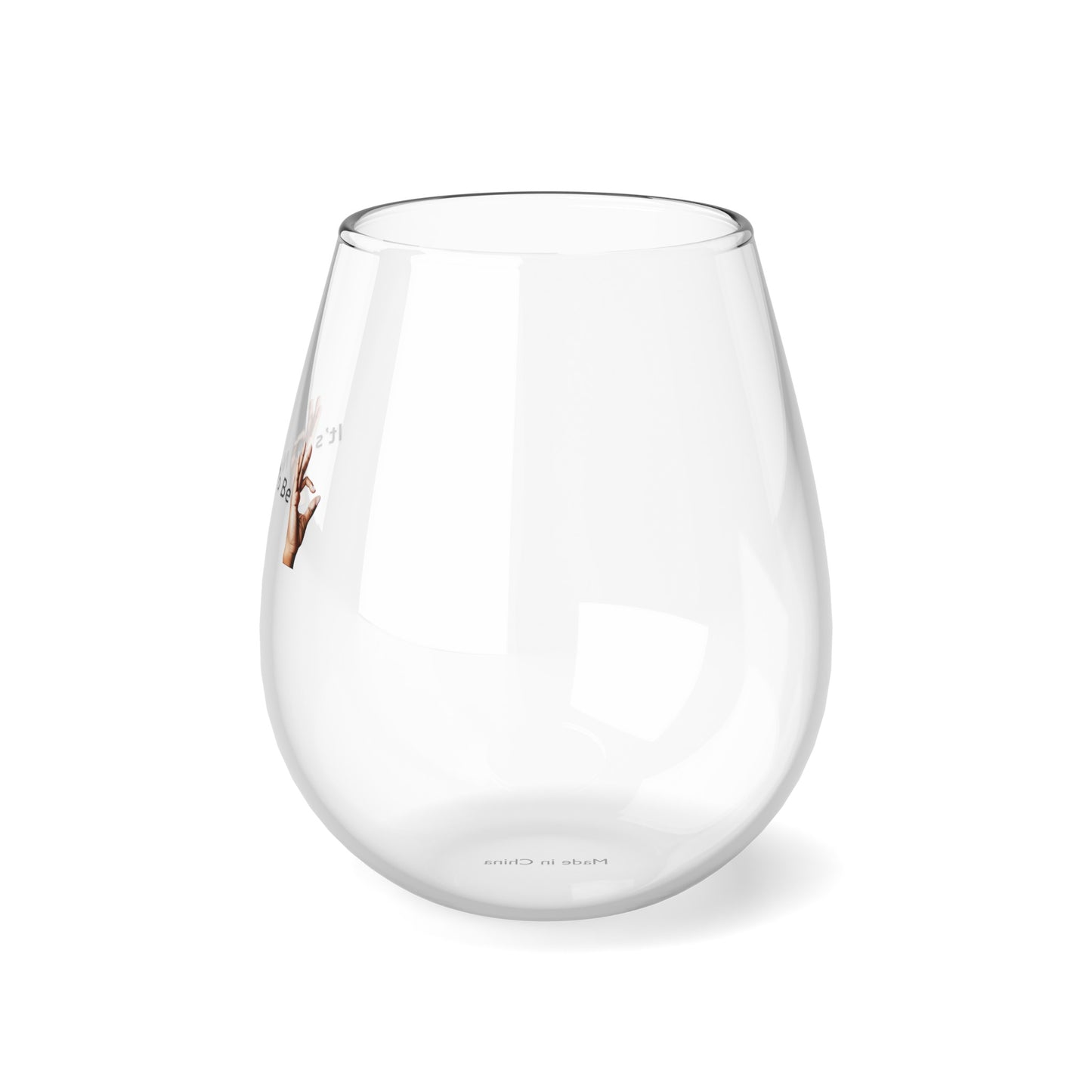 It's OK Not To Be OK Hands 12oz Stemless Wine Glass