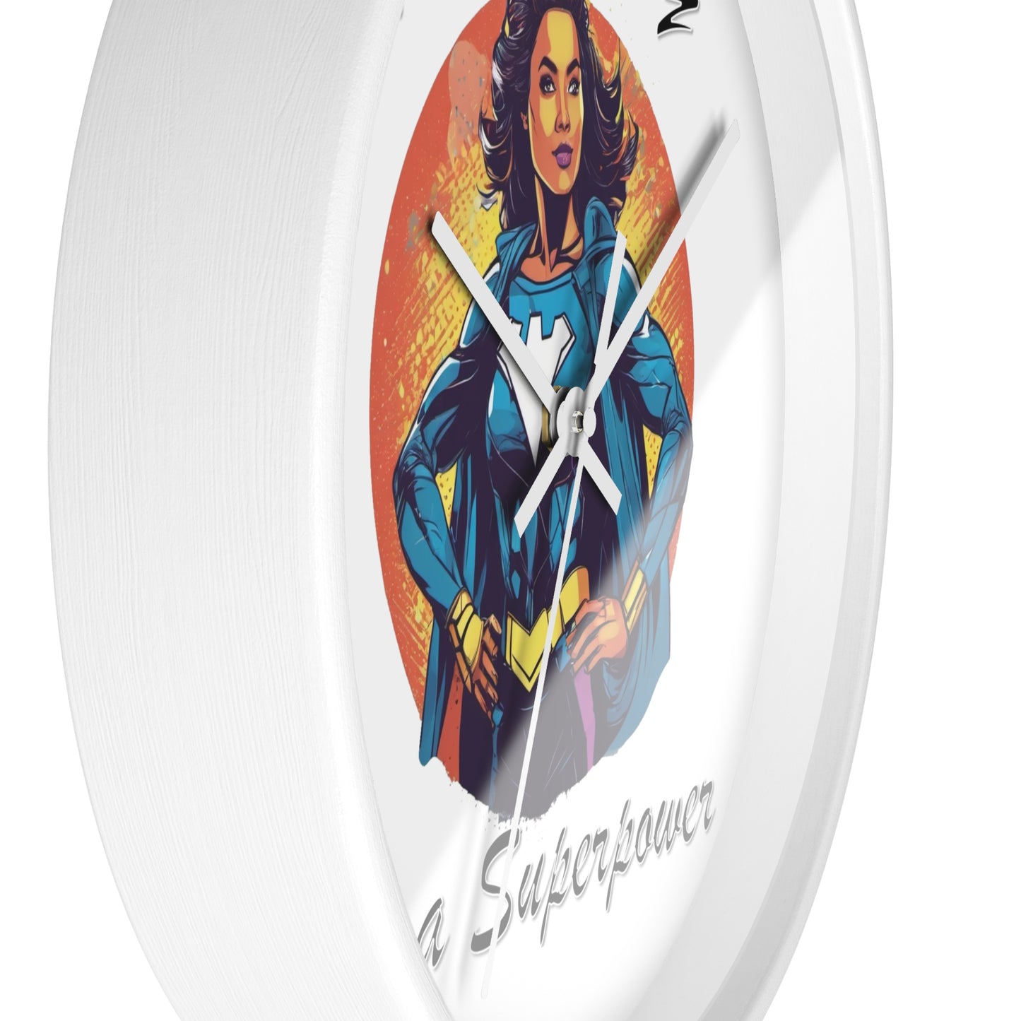 Positivity is a Superpower Female Superhero Wall Clock