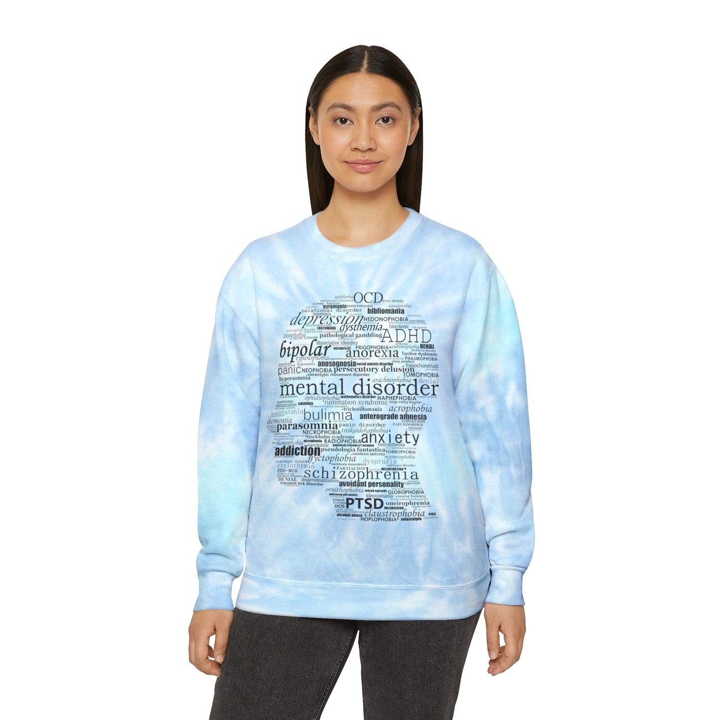 Mental Disorder Silhouette Tie-Dye Sweatshirt