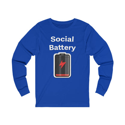 Social Battery Low Jersey Long Sleeve Tee