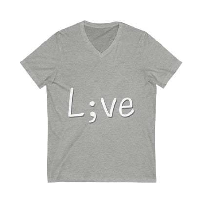 Semi-Colon L;ve Jersey Short Sleeve V-Neck Tee