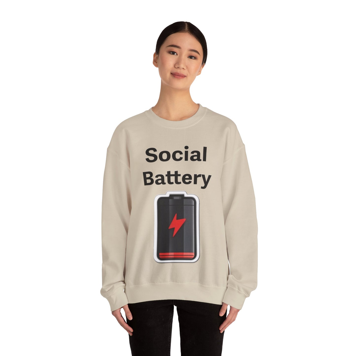 Social Battery Low Unisex Heavy Blend™ Crewneck Sweatshirt