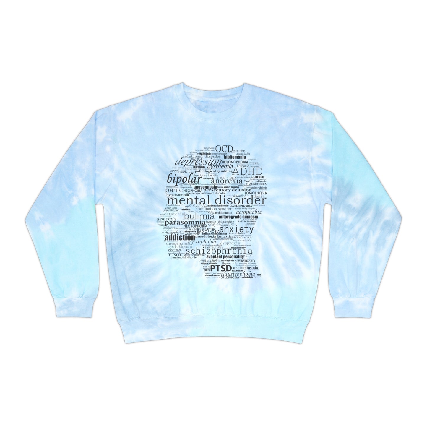 Mental Disorder Silhouette Tie-Dye Sweatshirt