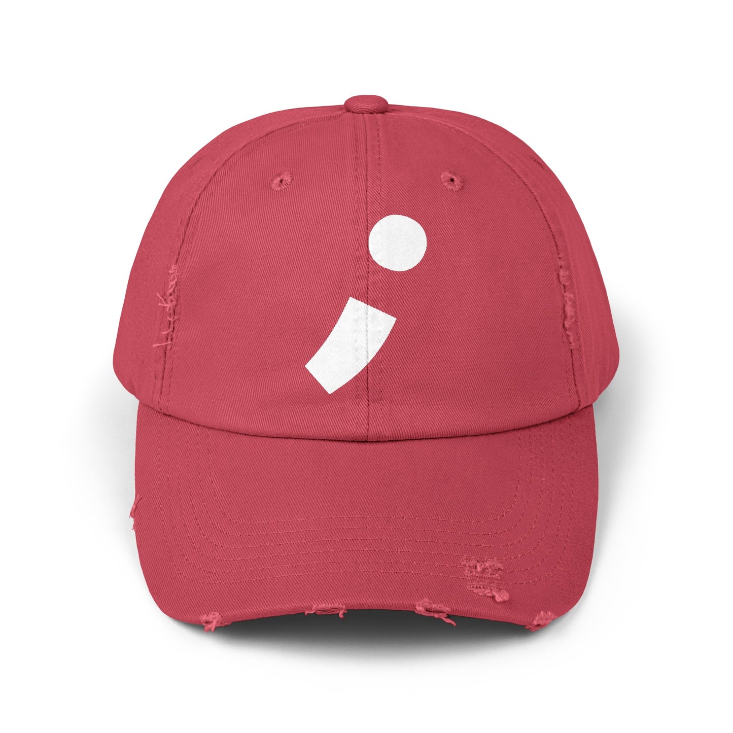 Semi-Colon ; Unisex Distressed Cap