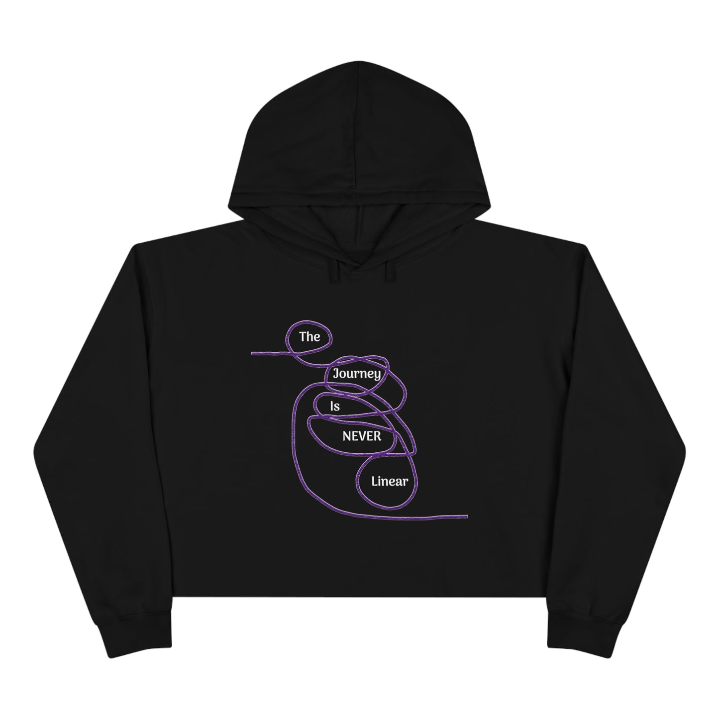 The Journey is Never Linear Crop Hoodie