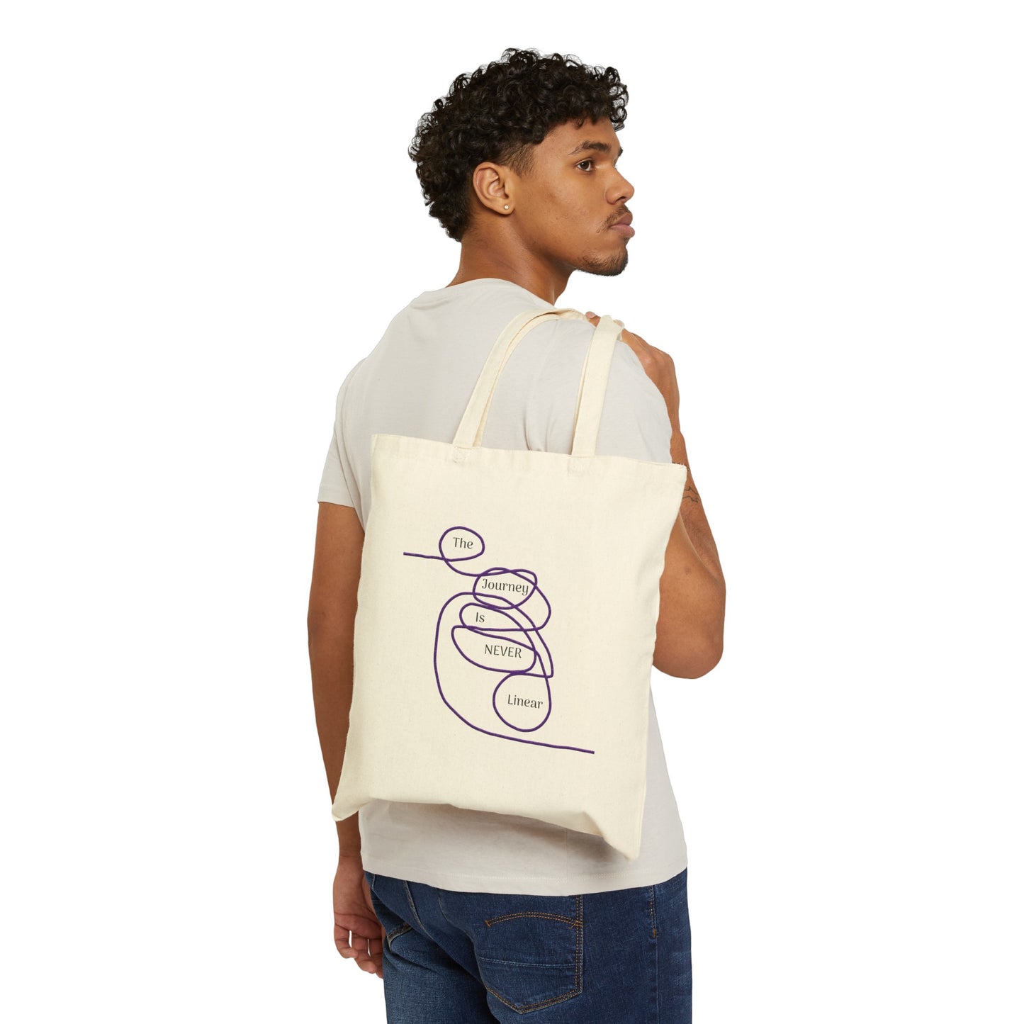 The Journey is Never Linear Cotton Canvas Tote Bag