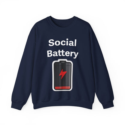 Social Battery Low Unisex Heavy Blend™ Crewneck Sweatshirt