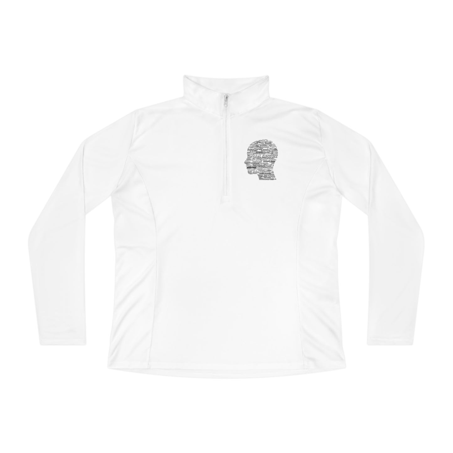 Mental Disorder Silhouette Ladies Quarter-Zip Pullover