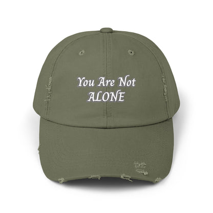 You Are Not Alone Unisex Distressed Cap