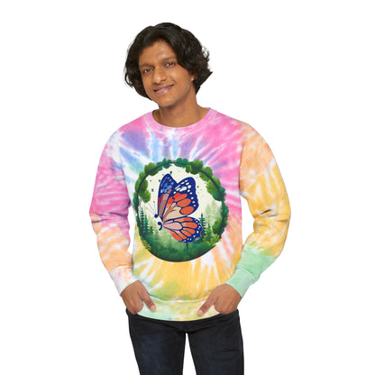 Semi-Colon Butterfly Unisex Tie-Dye Sweatshirt