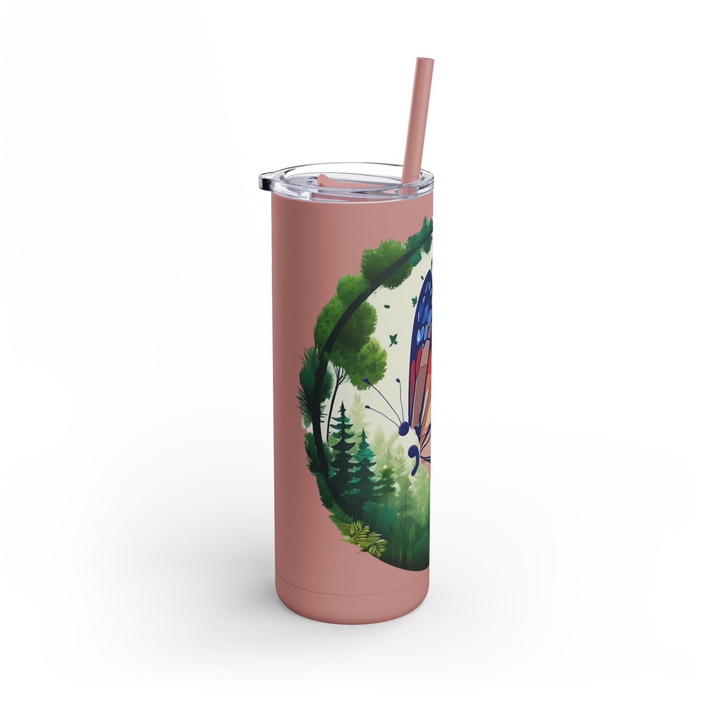 Semi-Colon Butterfly Skinny Matte Tumbler, 20oz