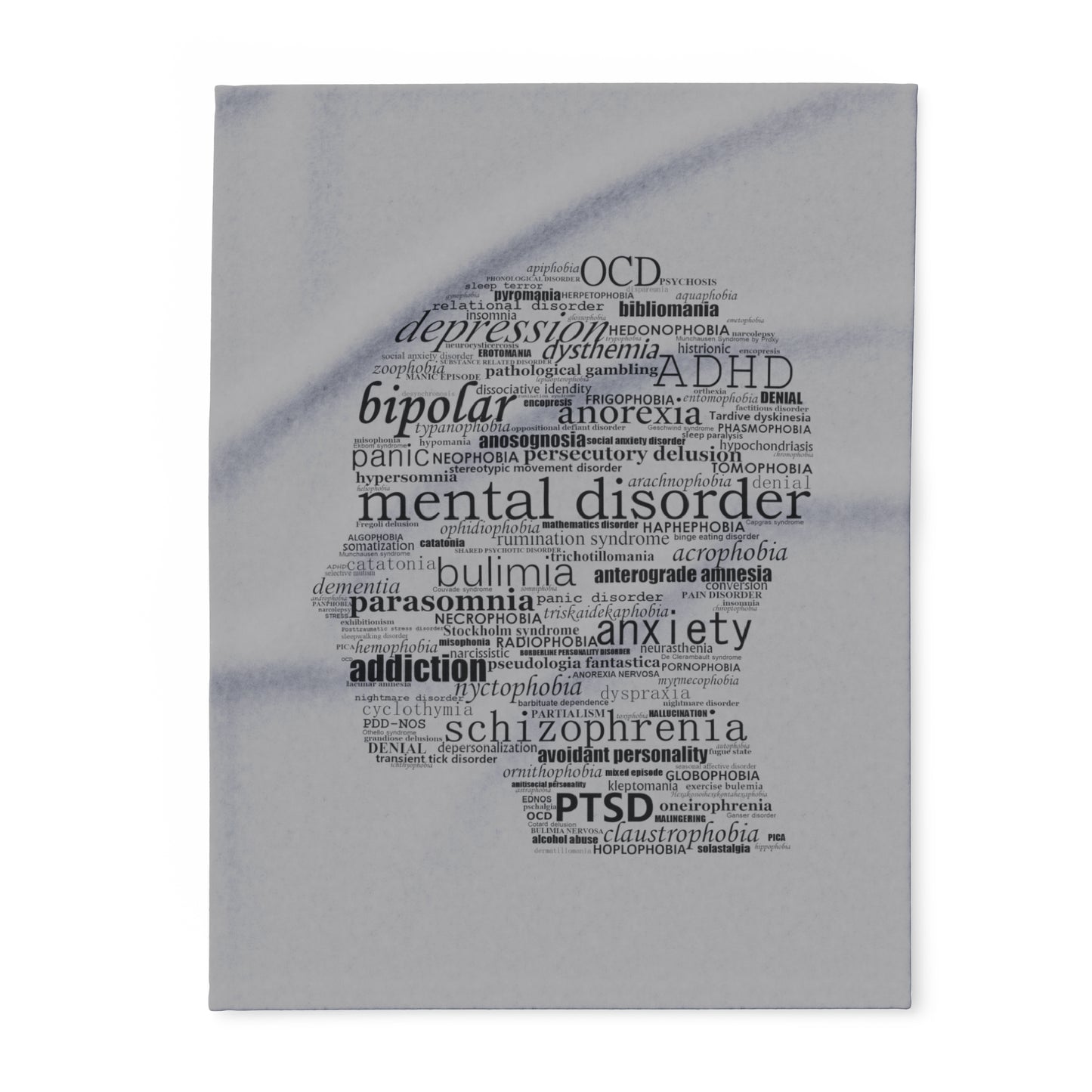 Mental Disorder Silhouette Arctic Fleece Blanket