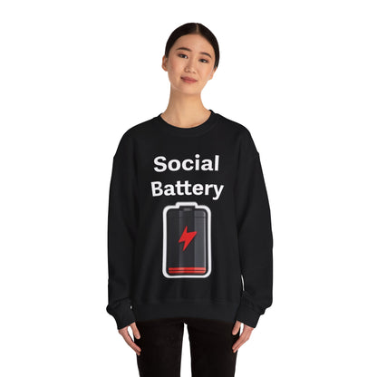 Social Battery Low Unisex Heavy Blend™ Crewneck Sweatshirt