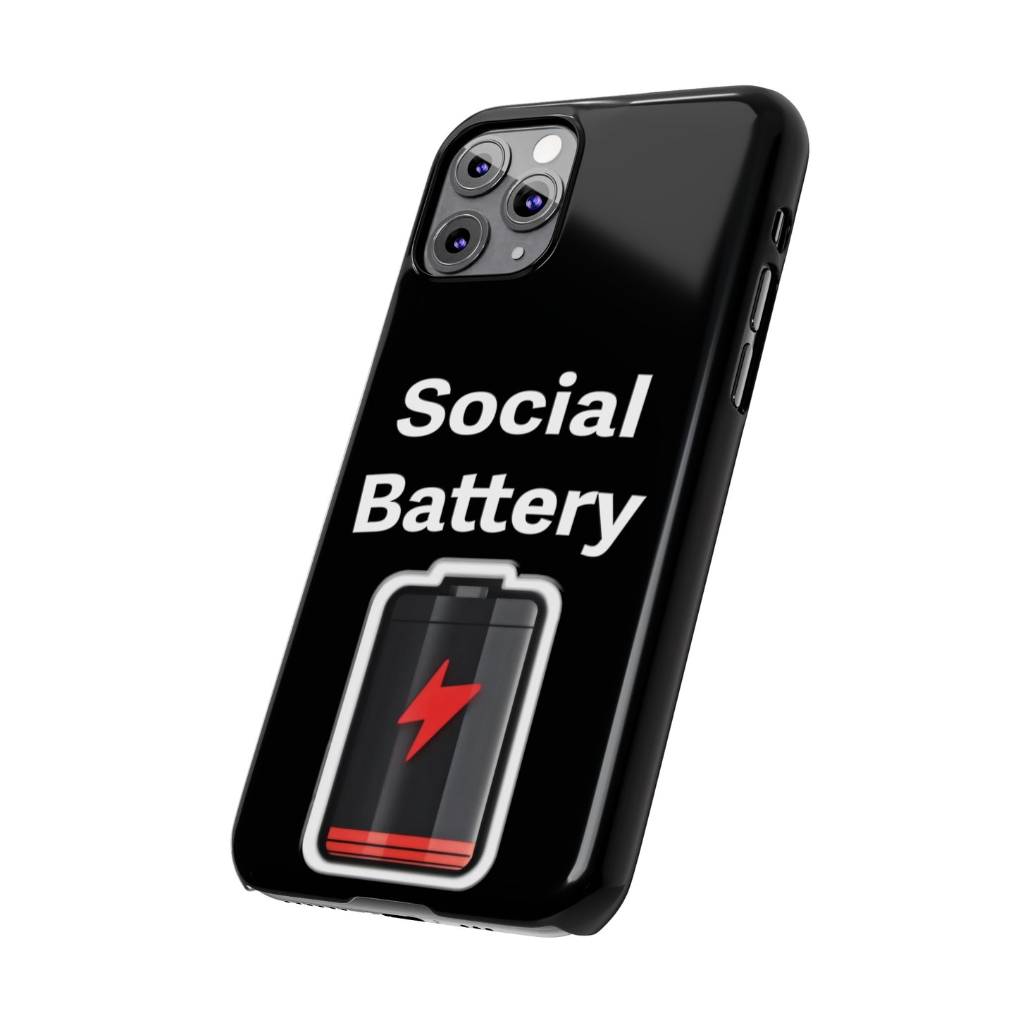 Social Battery Low Slim Phone Cases