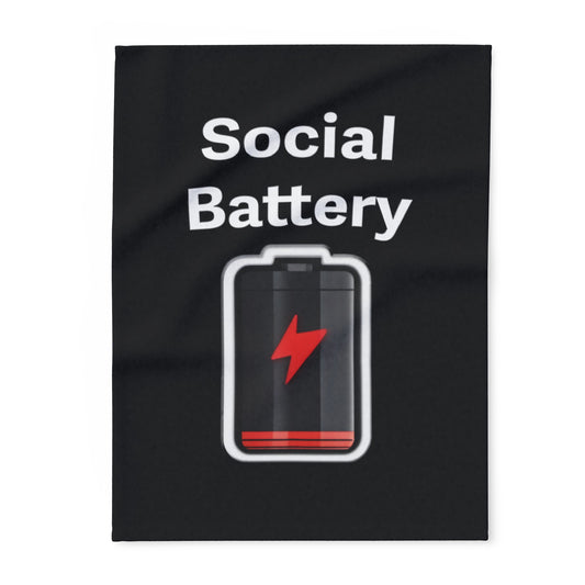 Social Battery Low Arctic Fleece Blanket