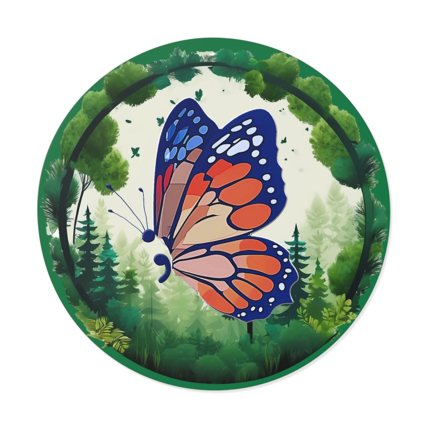 Semi-Colon Butterfly Round Vinyl Stickers