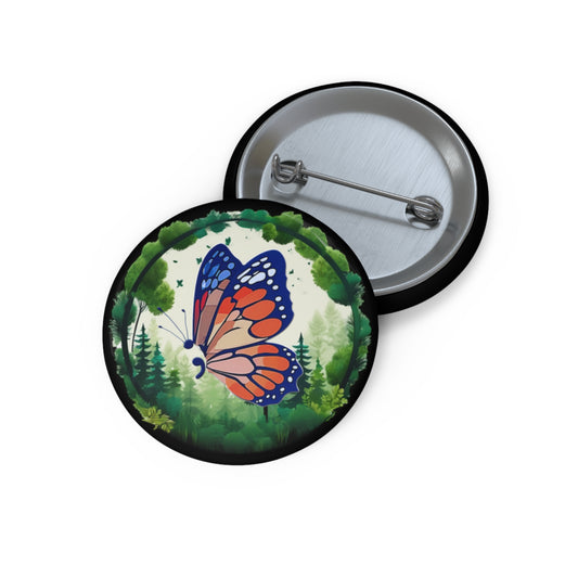 Semi-Colon Butterfly Custom Pin Buttons