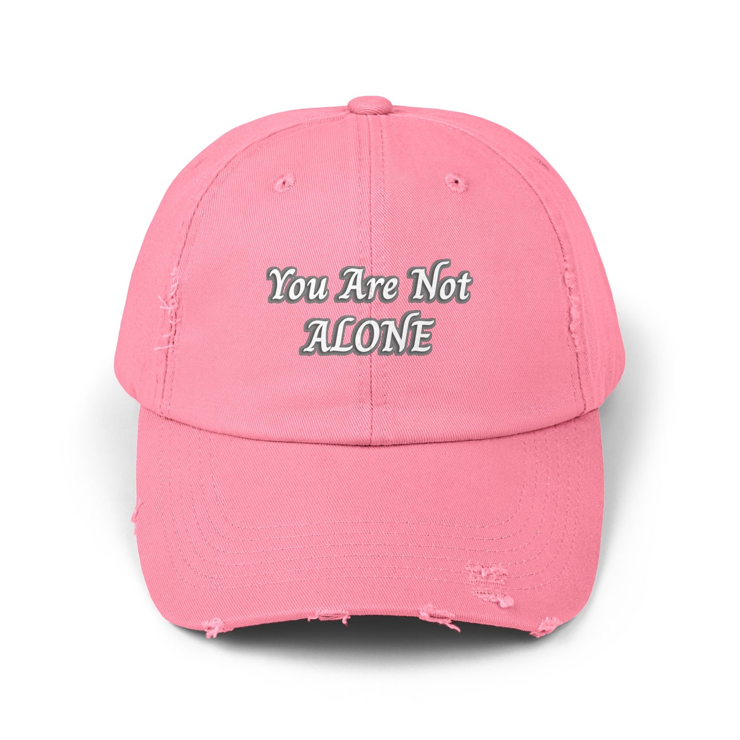 You Are Not Alone Unisex Distressed Cap