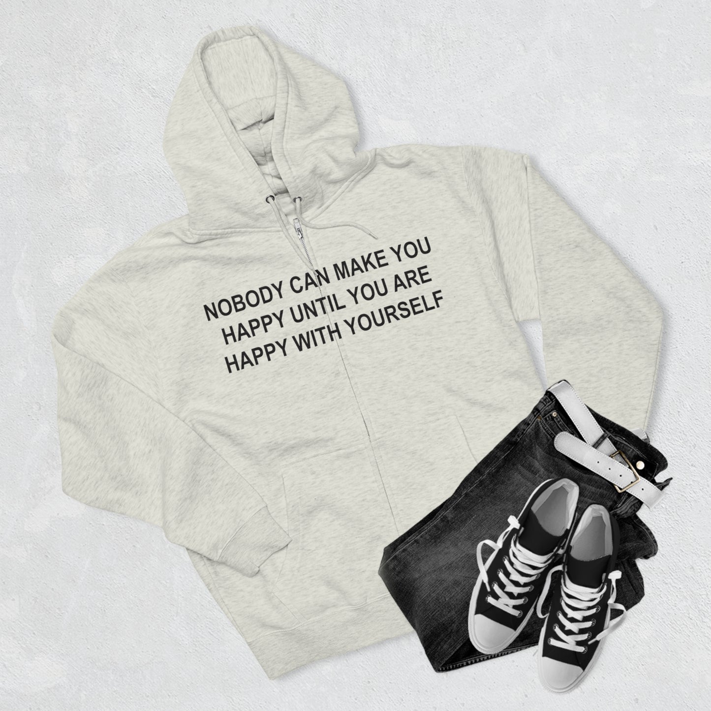 Happy with Yourself Unisex Zip Hoodie