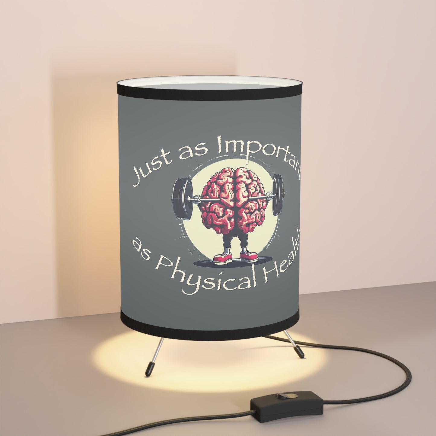 Mental Health Muscle Tripod Lamp with High-Res Printed Shade, US\CA plug