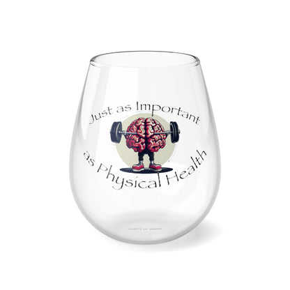 Mental Health Muscle 12oz Stemless Wine Glass