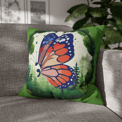 Semi-Colon Butterfly Spun Polyester Square Pillowcase