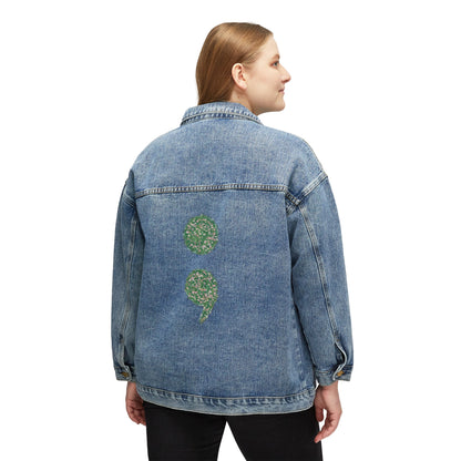 Flowers Semi-Colon Women's Denim Jacket