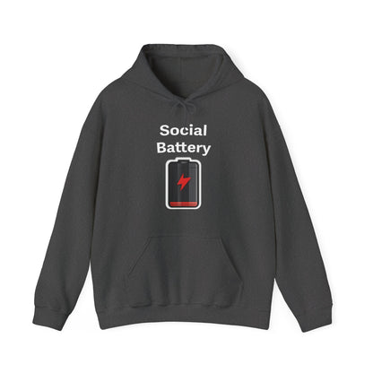 Social Battery Low Heavy Blend™ Hooded Sweatshirt