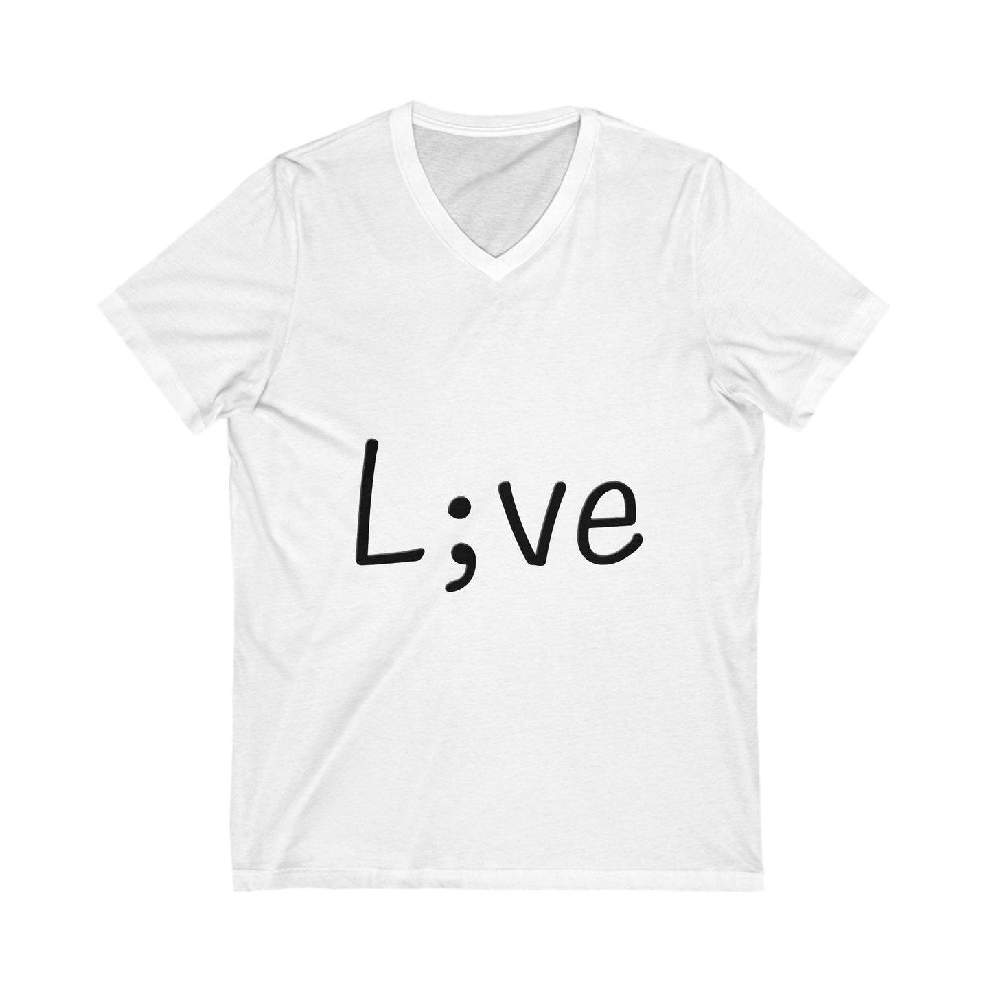 Semi-Colon L;ve Jersey Short Sleeve V-Neck Tee