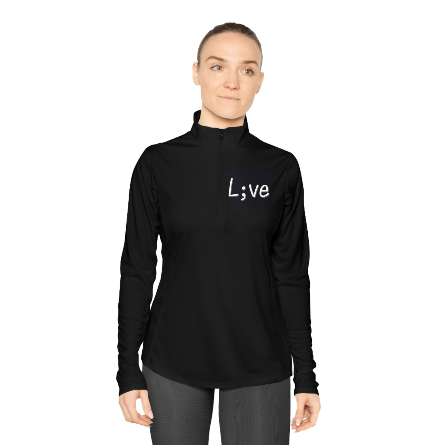 Semi-Colon L;ve Ladies Quarter-Zip Pullover